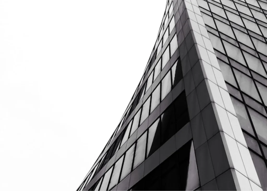 Glass and steel high-rise photographed from below